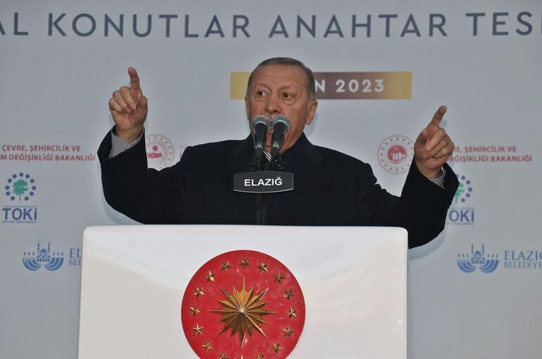 Elazığda afet konutları temel atma töreni... Cumhurbaşkanı Erdoğan: Bay bay Kemale Kandilden selam geliyor