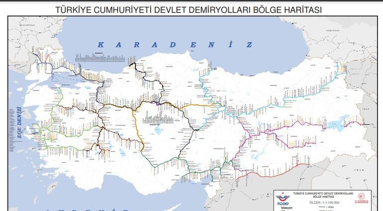 Türkiye Demiryolları Haritası: Tükiyede Demiryolu Olan Şehirler...