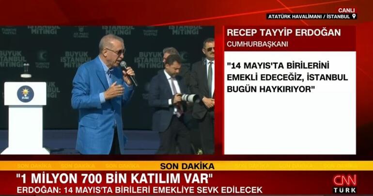 AK Parti İstanbul mitingine kaç kişi katıldı Cumhurbaşkanı Erdoğan miting alanında açıkladı