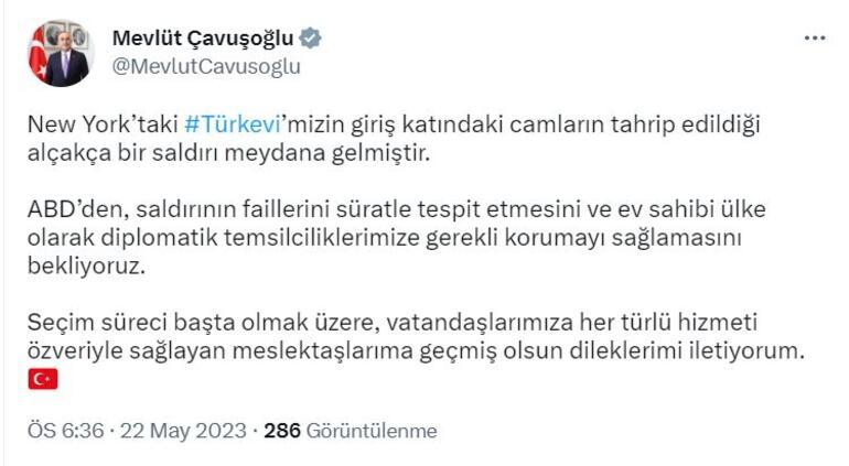 ABDdeki Türkevine saldırı Çavuşoğlu: Gerekli korumayı sağlayın