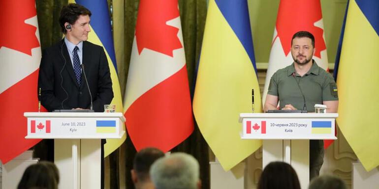 Zelenski ve Trudeau Kiev’de bir araya geldi